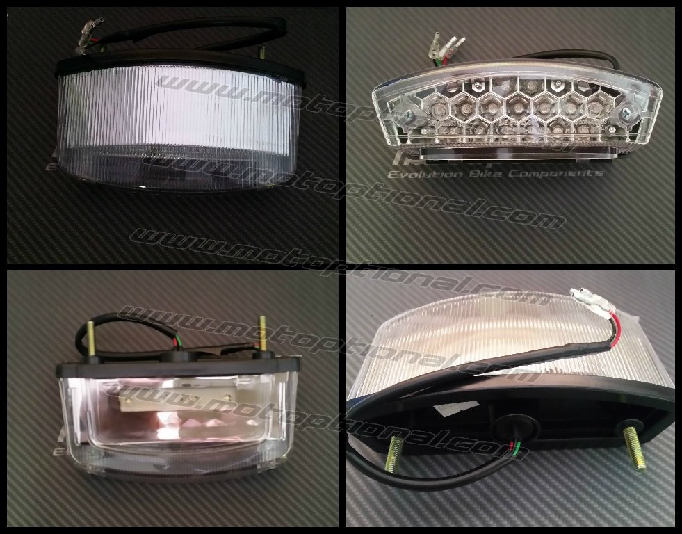 Faro led lente BIANCA omologato con luce targa incorporata per Ducati Monster fino a 2008