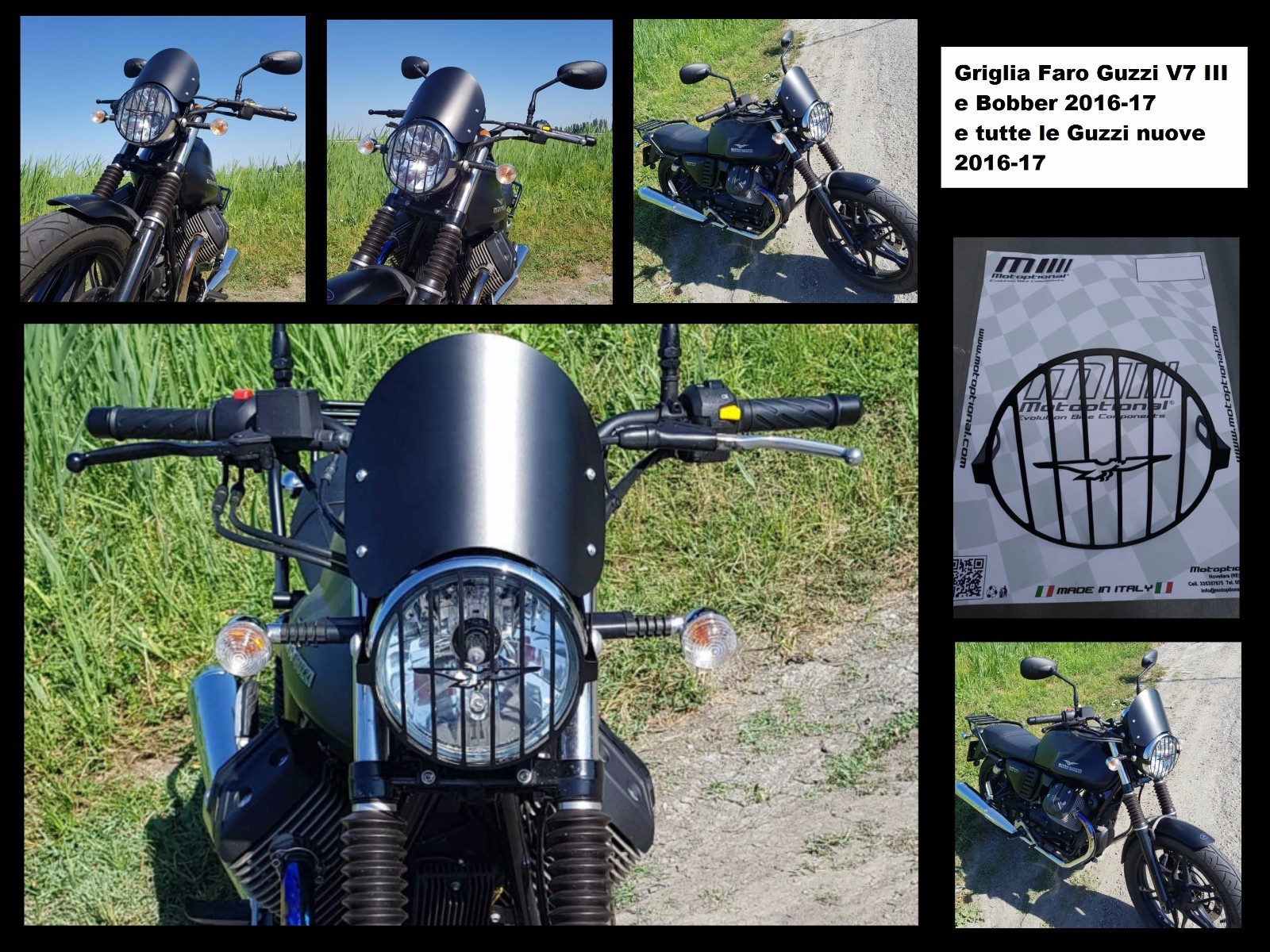 Griglia Faro Logo "V7" per Guzzi V7 III 2016-2019