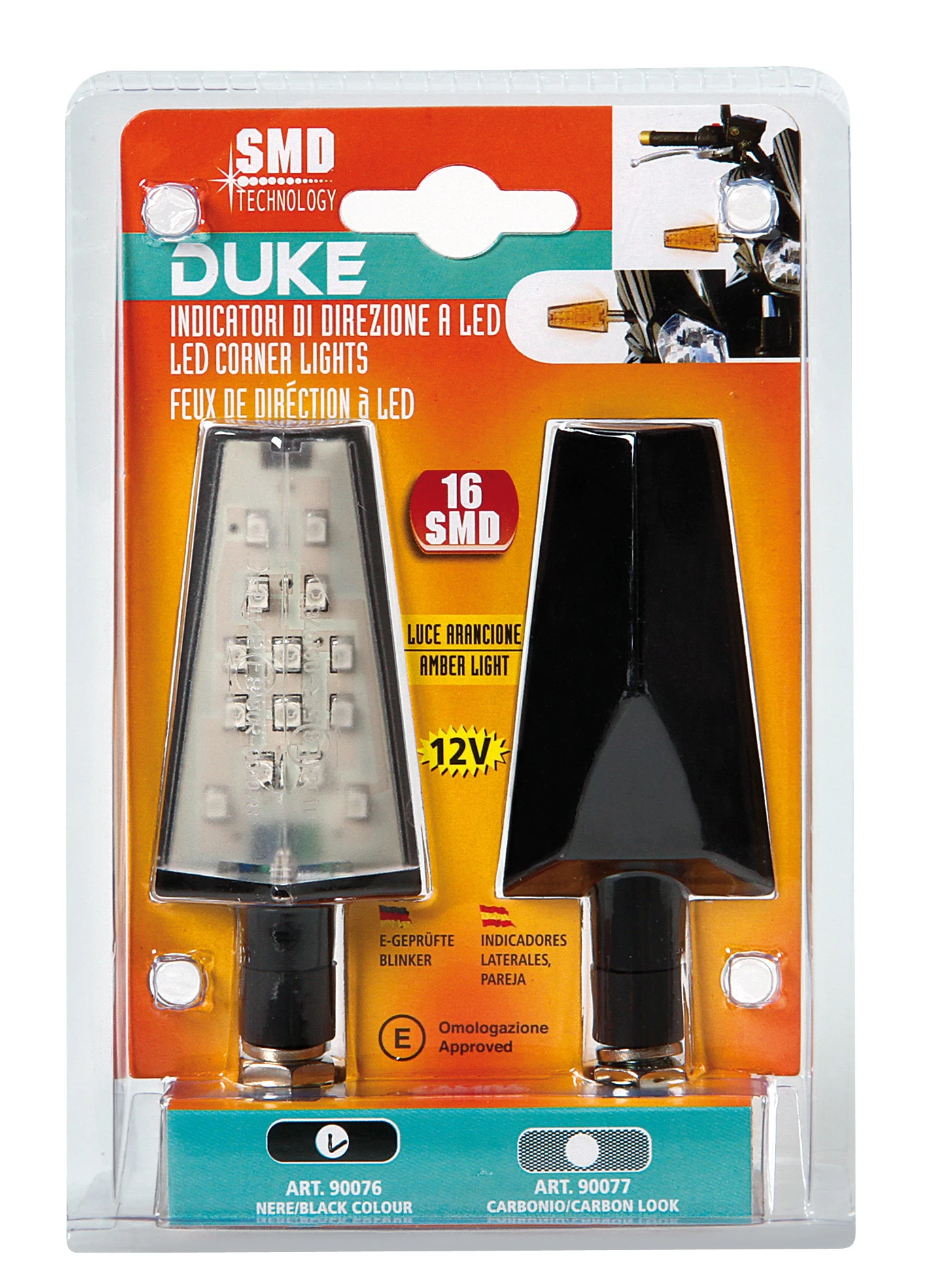 Indicatori di direzione a LED 12V mod. DUKE NERO