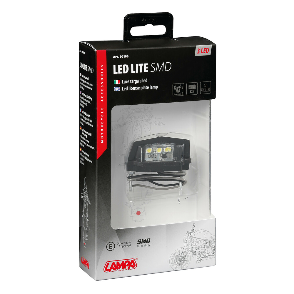 Luce targa a 3 Led Smd Bianco Omologata CE
