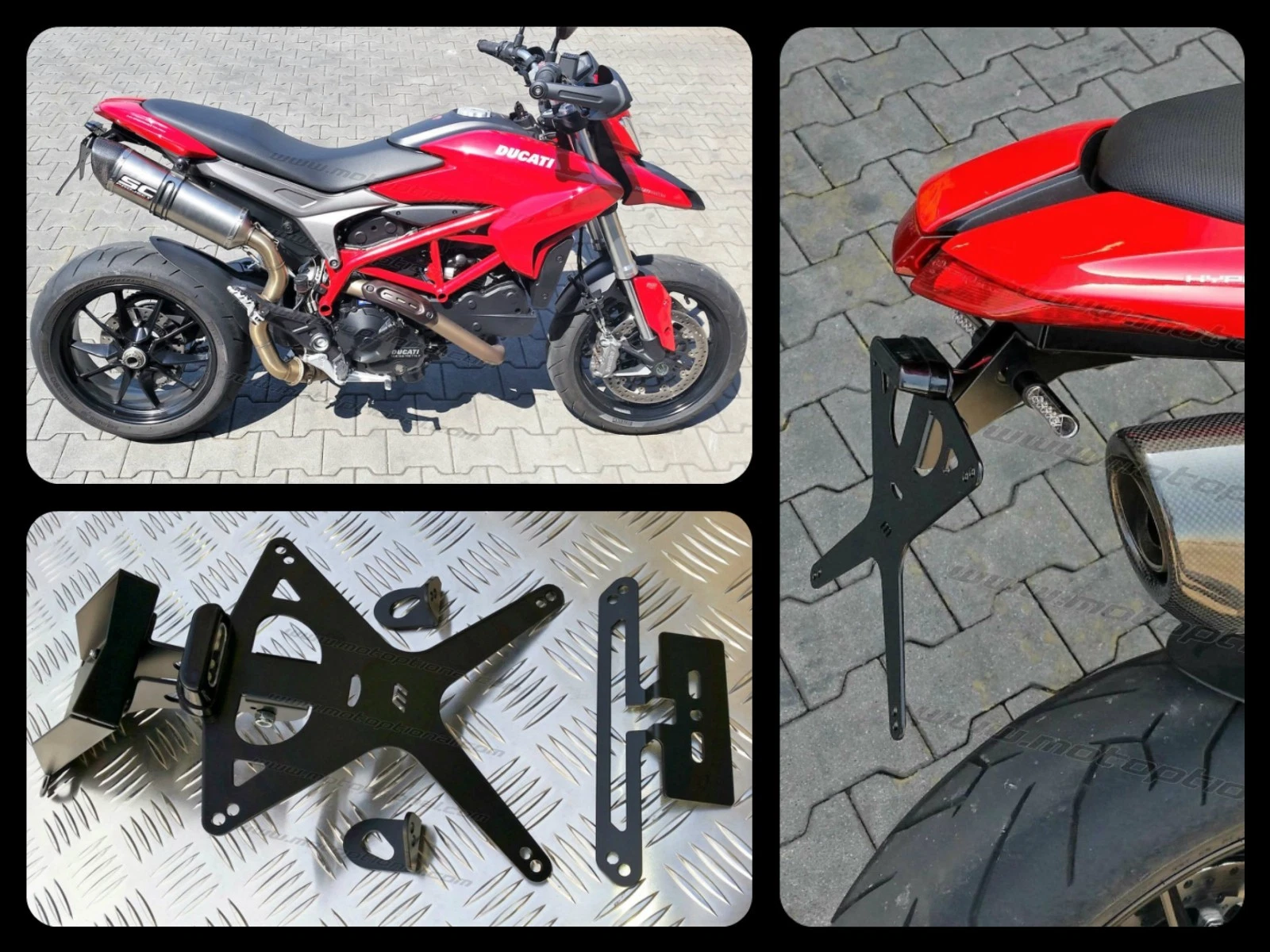Portatarga regolabile Ducati Hypermotard Hyperstrada 821 939 anche scarico alto